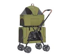 Pet Developer 4-in-1 Dog Stroller, Double pet Stroller, Foldable cat Stroller with a Removable Carrying Bag, for 2 Dogs and Cats Dog Strollers Storage Bags