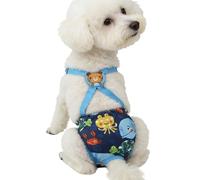 Pet Diaper Washable Female Wraps with Suspender | Reusable Doggie Diaper for Apartment Indoor Outdoor Travel Car Crate Kennel Yard Park Beach Camping Home