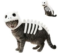 Pet Dinosaur Costume Glow in Dark Skeleton Halloween Cat Dog Plush Outfit