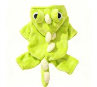 Pet Dinosaur Costume, Green Dog Clothes Winter Warm Puppy Jumper with Hood, Cute Dinosaur Themed Cosplay Outfit for Small Medium Dogs like Teddy, Poodle, Chihuahua (XL)