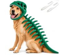 Pet Dinosaur Costume, Halloween Soft Skeleton Costume for Dogs (Green)