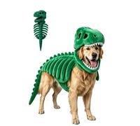 Pet Dinosaur Costume, Soft Plush T-Rex Skeleton Halloween Costume for Dogs | Cosplay Clothes for Medium & Large Dog and Cats Funny Adorable Glow-in-the-Dark Dino Outfits Big Breeds For Party Family