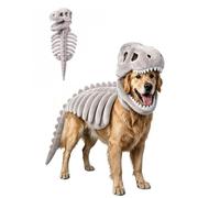 Pet Dinosaur Costume, Soft Plush T-Rex Skeleton Halloween Costume for Dogs | Cosplay Clothes for Medium & Large Dog and Cats Funny Adorable Glow-in-the-Dark Dino Outfits Big Breeds For Party Family