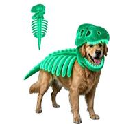 Pet Dinosaur Costume, Soft Plush T-Rex Skeleton Halloween Costume for Dogs | Cosplay Clothes for Medium & Large Dog and Cats Funny Adorable Glow-in-the-Dark Dino Outfits Big Breeds For Party Family