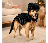 Pet Dinosaur Skeleton Costume, Glow-in-The-Dark 3D Skeleton Apparel, Halloween Dino Outfit for Dogs Cats, Cosplay Holiday Party