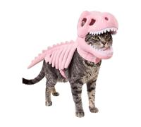 Pet Dinosaur Skeleton Costume Glow-in-the-Dark Halloween Outfit | Soft plush Pet Dinosaur Skeleton Costume features glow in dark 3D detail for Halloween parties L G