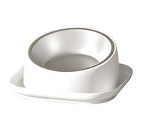 Pet Dishes Bowls With Stand For Kitten Small Dogs Food & Water Bowl White Yellow Tilted Bowl Protect Pet's Spine Elevated Bowls Ceramic Microwave Safe