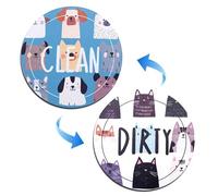 Pet Dishwasher Clean Dirty Flip Magnet, Cat Dishwasher Clean Dirty Magnet Dog Dishwasher Clean Dirty Sign Double-Sided Funny Dirty Clean Decoration for Kitchen Refrigerator Laundry Fridge Room
