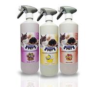 Pet Disinfectant Pre Filled 3x1L Spray 100% Recycled Bottle, Deodoriser, Cleaner, Kennels, Artificial Grass (Sweet Shop Pack)
