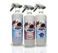 Pet Disinfectant Pre Filled 3x1L Spray 100% Recycled Bottle, Deodoriser, Cleaner, Kennels, Artificial Grass (Laundry Pack)