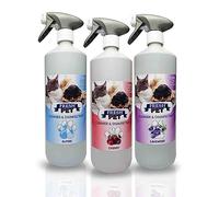 Pet Disinfectant Pre Filled 3x1L Spray 100% Recycled Bottle, Deodoriser, Cleaner, Kennels, Artificial Grass Pack