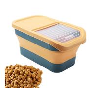 Pet Dispenser - Foldable Dog Hooks, Storage Box | Hinged Lid for Wheeled Animals, Large Capacity Barrel Eating Shelf