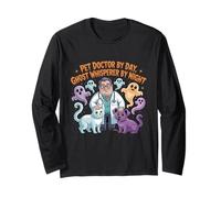 Pet Doctor by Day Ghost Whisperer by Night Halloween Vet Long Sleeve T-Shirt