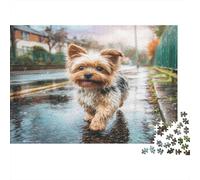 Pet Dog 100% Recycled Cardboard Terrier in Puddle 1000 Piece Puzzle for Adults The Impossible Challenge Fun Present 38x26cm/1000pcs