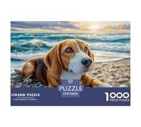 Pet Dog 1000 Pc Adult Jigsaws - Beagle by The Sea Impossible Hard Difficult Challenging Game for Wall Decoration And Gifts38x26cm/1000pcs