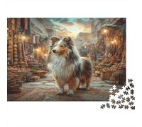 Pet Dog 1000 Piece for Adults Teens: Sheltie in A Magical City Educational Game for Wall Decoration 38x26cm/1000pcs