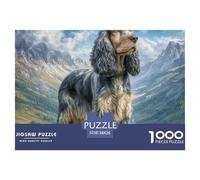 Pet Dog 1000 Pieces Puzzle Game - Spaniel in Mountain Valley The Whole Family Fun And Challenging Activity for Home Decompression38x26cm/1000pcs