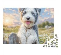 Pet Dog 1000Pc Jigsaw Puzzles for Adults | Sustainable Dog Peeking over Fence Challenging & Educational Game 52x38cm/1000pcs