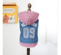 Pet Dog and cat Clothing Source Factory, Spring and Autumn Casual Denim Jacket, Two-Legged Clothing (New York 09 Denim Jacket, X-Small)