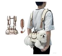 Pet Dog Backpack Adjustable, Dog Front, Legs Out Easy-Fit Dog Travel Backpack For Hiking Camping For Small Medium Dogs Cats And Rabbits(Light brown,L(14-18catty))
