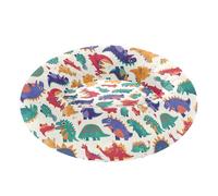 Pet Dog Bed Anti-Slip Fluffy Dog Pillow Bed for Medium Size Pets Sleeping M Kawaii-Style Cartoon Monsters Dinosaurs Beige