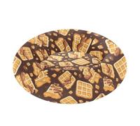 Pet Dog Bed Anti-Slip Fluffy Orthopedic Dog Bed for Medium Size Pets Sleeping S Cartoon Chocolate Waffles Brown