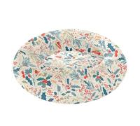 Pet Dog Bed Anti-Slip Fluffy Puppy Beds for Extra Small Size Pets Sleeping S Christmas Holly Mistletoe Leaves Beige