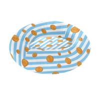 Pet Dog Bed Anxiety Relief Fluffy Dog & Cat Cushion for Extra Small Size Pets Supplies S Blue White Striped Bitcoin