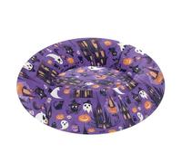 Pet Dog Bed Anxiety Relief Fluffy Puppy Beds for Extra Small Size Pets Sleeping M Goth Halloween Castle Cats Purple