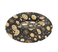 Pet Dog Bed Anxiety Relief Fluffy Puppy Beds for Medium Size Pets Supplies M Gilded Bitcoin Celestial Elements