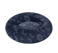 Pet Dog Bed Calming Anti Anxiety Fluffy Dog Cave Bed for Small Size Pets Sleeping M Sun Moon Stars Blue