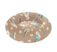Pet Dog Bed Calming Anti Anxiety Fluffy Orthopedic Dog Bed for Extra Small Size Pets Sleeping S Kawaii-Style Budgerigar Brown