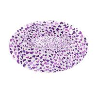 Pet Dog Bed Donut Cuddler Fluffy Dog Pillow Bed for Extra Small Size Pets Sleeping M Purple Hearts Day Purple Hearts