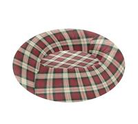 Pet Dog Bed Donut Cuddler Fluffy Kitten Beds for Extra Small Size Pets Supplies S Tartan Plaid Red Beige