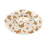Pet Dog Bed Donut Cuddler Fluffy Orthopedic Dog Bed for Extra Small Size Pets Sleeping XS Monarch Butterflies Stars