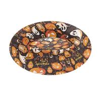 Pet Dog Bed Relieve Stress Fluffy Orthopedic Dog Bed for Extra Small Size Pets Supplies S Halloween Pumpkin Goth Boos Cat