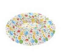 Pet Dog Bed Warm & Cozy Fluffy Calming Bed for Medium Size Pets Sleeping M Watercolor Easter Eggs Gnomes