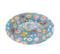 Pet Dog Bed Warm & Cozy Fluffy Cat Cave Bed for Small Size Pets Sleeping M Cartoon Candy Donut Blue
