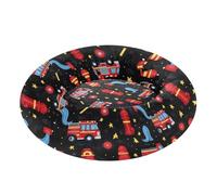 Pet Dog Bed Warm & Cozy Fluffy Cat Pillow Bed for Medium Size Pets Sleeping S Firefighter Fire Hose Hydrant Truck Black