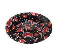 Pet Dog Bed Warm & Cozy Fluffy Orthopedic Dog Bed for Small Size Pets Sleeping M Firefighter Fire Hose Hydrant Truck Black