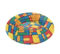 Pet Dog Bed Warm & Soft Fluffy Calming Bed for Extra Small Size Pets Sleeping S Colorful Rainbow Building Blocks