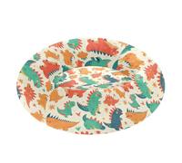 Pet Dog Bed Warm & Soft Fluffy Dog & Cat Cushion for Small Size Pets Sleeping S Cartoon Colorful Monsters Dinosaurs Beige