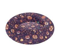 Pet Dog Bed Warm & Soft Fluffy Puppy Beds for Extra Small Size Pets Supplies M Halloween Pumpkin Scary Face Goth