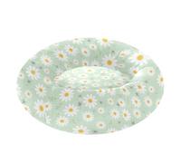 Pet Dog Beds Anti-Slip Fluffy Calming Bed for Extra Small Size Pets Sleeping M Floral Daisy Green