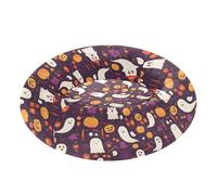 Pet Dog Beds Anti-Slip Fluffy Dog Cave Bed for Small Size Pets Supplies S Halloween Ghosts Pumpkins