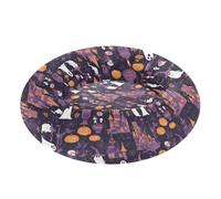 Pet Dog Beds Anti-Slip Fluffy Kitten Beds for Small Size Pets Supplies M Halloween Goth Castle Purple Boos