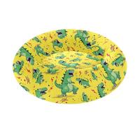 Pet Dog Beds Anti-Slip Fluffy Kitten Beds for Small Size Pets Supplies S Angry Dino Monsters Yellow