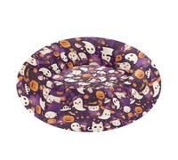 Pet Dog Beds Anxiety Relief Fluffy Dog Cave Bed for Extra Small Size Pets Sleeping M Halloween Kawaii-Style Cats Ghosts Pumpkin
