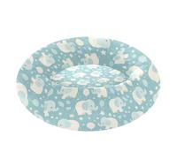 Pet Dog Beds Calming Anti Anxiety Fluffy Dog Pillow Bed for Extra Small Size Pets Sleeping XS Blue Elephants