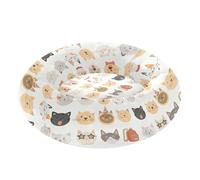 Pet Dog Beds Relieve Stress Fluffy Calming Bed for Extra Small Size Pets Sleeping M Cute Cat Faces with Various Expressions